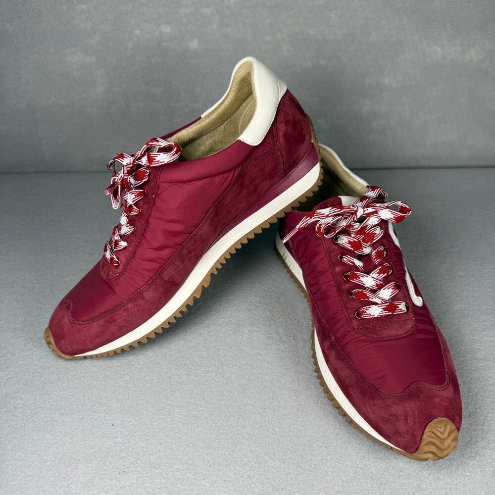 Vaneli Sport Queen retro lace up sneakers - EUC red suede nylon throwback size 9